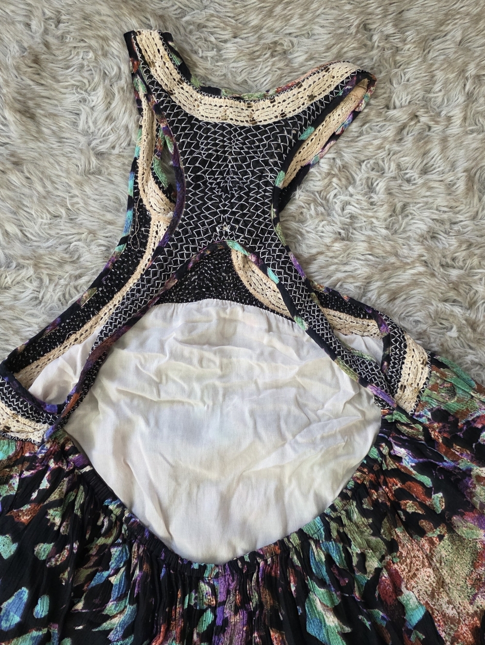 Free People Monarch Maxi Dress Racer Back Multicolored Floral Women's - Picture 13 of 16